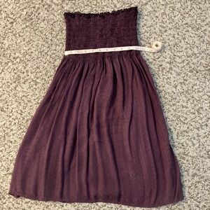Super Cute Plum Smocked Strapless Dress